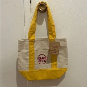 Trader Joe’s Mini Canvas Tote, Yellow BNWT